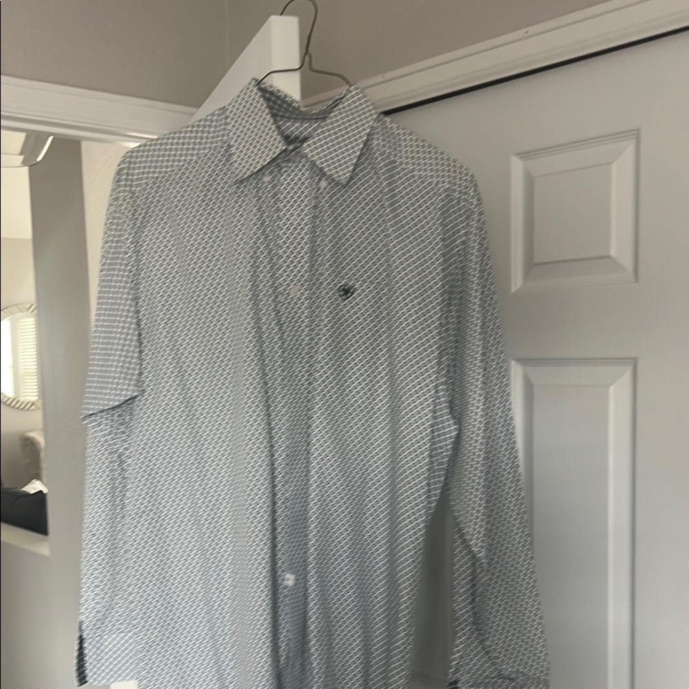Men's Black and White Patterned Shirt